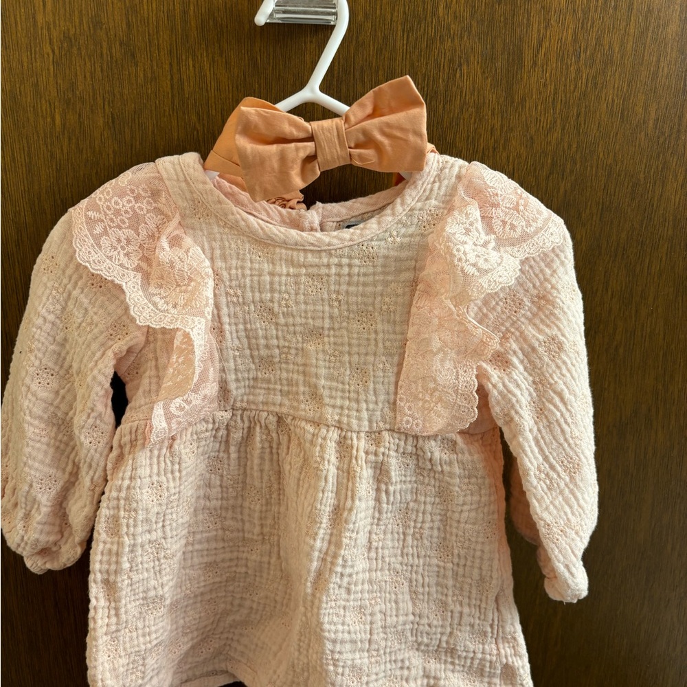 French Connection Baby Peach Romper